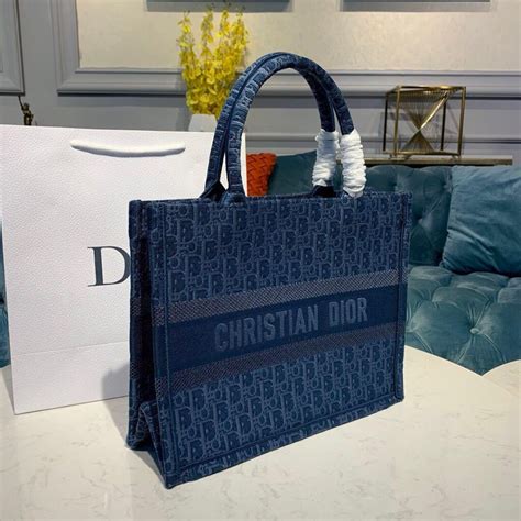 dior mini book tote blue|christian dior small tote bag.